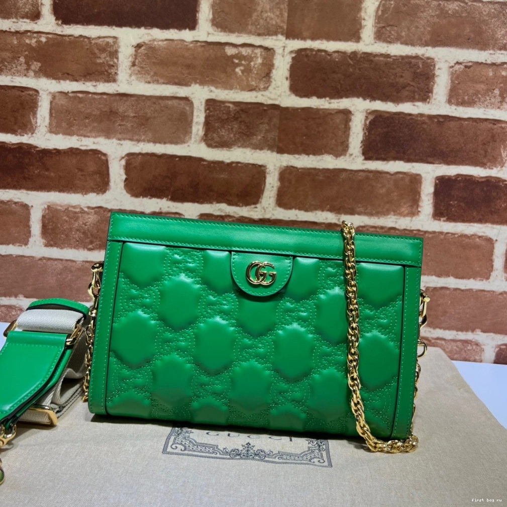 First bag ru bag matelassé shoulder GG GUCCI leather 0817